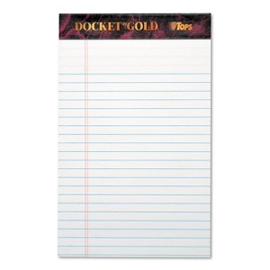 TOPS Docket Ruled Perforated Pads Legal/Wide 5 x 8 White 50 Sheets Dozen 63910 - 1 of 4