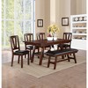Simple Relax Set of 2 PU Upholstered Counter Height Dining Chairs in Dark Walnut and Black - 4 of 4