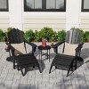 WestinTrends Highland 4-Piece Outdoor Patio HDPE Adirondack Chairs With Ottomans and Cup Holder Set - 2 of 4