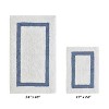 Hotel 2 PC Bath Rug 100% Premium Cotton Tufted Weave Two Tone Reversible Bathroom Rug, Super Soft Absorbent, Machine Washable Bath Mat - 2 of 4