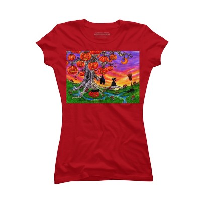 Junior's Design By Humans WAITING FOR HALLOWEEN By Buddyforme T-Shirt
