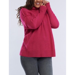 Women's Turtleneck Long Sleeve Knit Maternity Sweater | Motherhood Maternity - 1 of 4