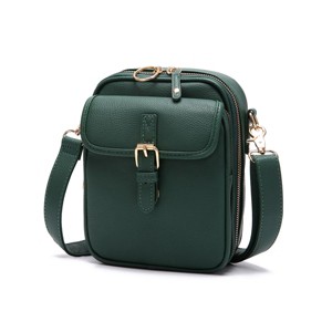 Generic Vintage Double Layer Large Capacity Mini Messenger Bag, Leather Small Purse Crossbody Shoulder Bag - 1 of 4