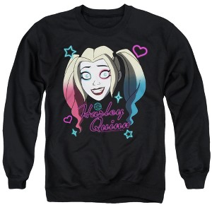 Harley Quinn Animated Series Harley Head Adult Crewneck Sweatshirt - 1 of 4