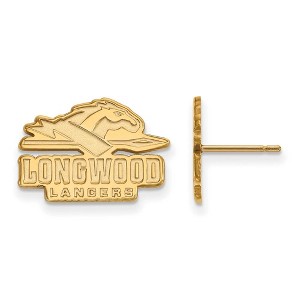 Black Bow Jewelry 10k Yellow Gold Longwood Lancers NCAA Post Earrings - 1 of 3