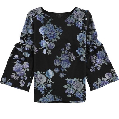 Alfani Womens Floral Knit Blouse