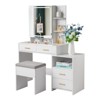 Black Particle Board with Melamine Laminated, 4-Drawer, 1-Locker, 2-Tier Shelf, Dressing Table Set - 4 of 4