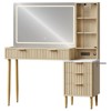 Vanity Desk, Makeup Vanity Desk with Mirror and Lights 3 Colors, 5 Drawers and 3 Storage Shelves - 4 of 4