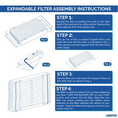 Aerostar MERV 13 Collapsible Replacement Filter for Aprilaire 213, 2-Pack