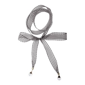 Allegra K Women's Organza Long Narrow Skinny Stripe Pattern Bag Handle Decor Waistband Scarf - 1 of 4