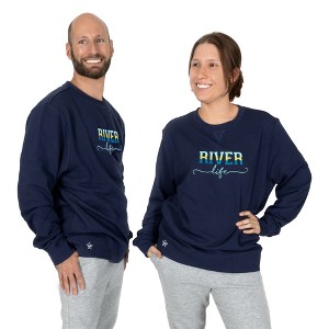Pavilion Gift Company - River Life - M/L Navy Cotton Blend French Terry Sweatshirt - Sweatshirts - 1 of 4