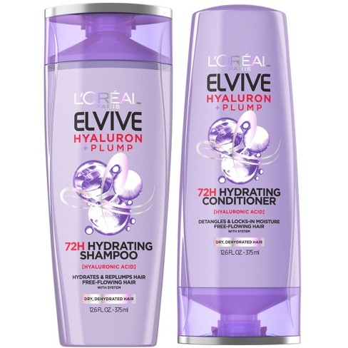 L Oreal Paris Elvive Hyaluron Plump Shampoo Conditioner Set 25.2 fl oz