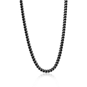 Metallo Stainless Steel 5mm Franco Chain Necklace - Oxidized Plated - Black - 24 Inch - 1 of 3