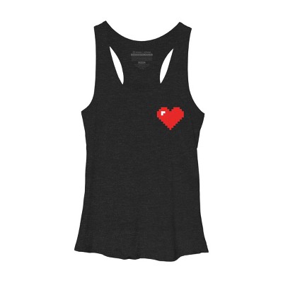 Women's Design By Humans Pixelated Pocket Heart By Racerback Tank Top