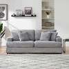 88.58" Corduroy 3-Seater Sofa Couch, Modern Minimalist Style, 4 Throw Pillows Included, Comfortable Spring Cushions, Easy Assembly Sofa - 3 of 4