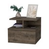 Grungis Modern Floating Wood Nightstands with 1 Drawer,Wall Mounted Nightstands with 2-Tier Shelf for Living Room,Bedroom - 4 of 4