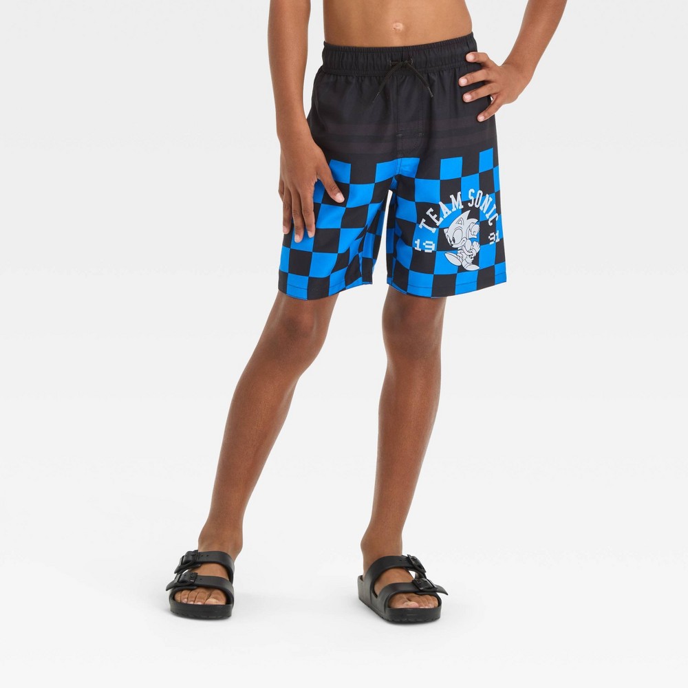 Photos - Swimwear Boys' Sonic the Hedgehog Swim Shorts - Blue/Black S