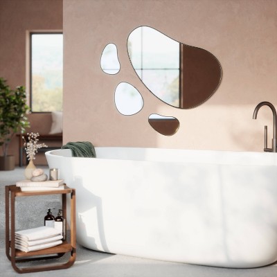 Set of 3 Organic-Shaped Metallic Frame Mirrors