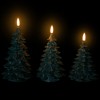 Northlight Flickering LED Flameless Christmas Tree Wax Candles - 7.25" - Green - Set of 3 - 3 of 4