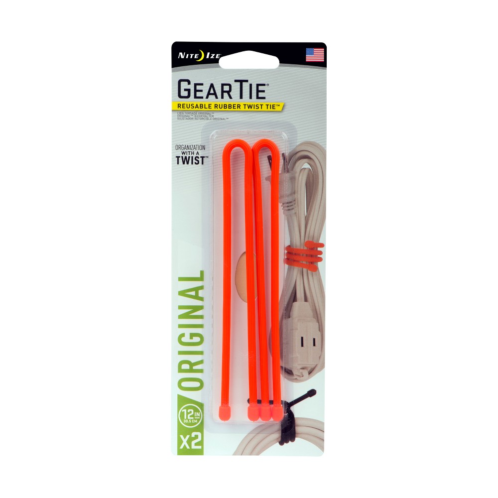 UPC 094664019737 product image for Nite Ize Gear Tie Reusable Rubber Twist 12 Tie Bright Orange (2pk ) | upcitemdb.com