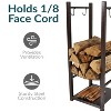 Sunnydaze Indoor/Outdoor Steel Fire Pit or Fireplace Firewood Log Rack Holder with Hooks - 32" - 3 of 4