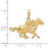 Black Bow Jewelry 14k Yellow Gold Race Horse and Jockey Pendant - 4 of 4