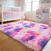 5x7ft Soft Fluffy Rainbow Area Rug, Non-Slip Shag Carpet for Living Room Bedroom, Plush Rug for Home Dorm Decor - 3 of 4