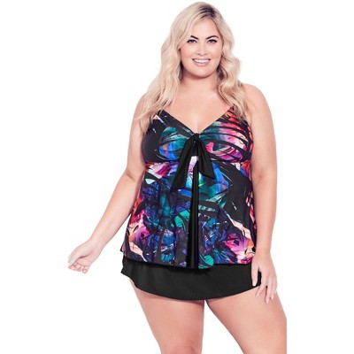 Avenue Women's Plus Size Flare Knit Skirtini