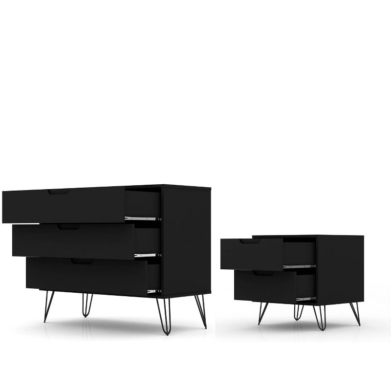 Rockefeller Dresser and Nightstand Set - Manhattan Comfort	, 4 of 12
