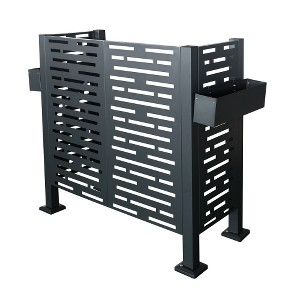 Air Conditioner Fence For Outdoor Units, 4x2FT Steel Outdoor Privacy Screen With 2 Small Flower Boxes, Privacy Screen Fence Panels For Garden Patio - 1 of 4