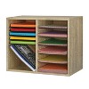 Adir 12-Compartment Wood Literature Organizer Medium Oak 500-12-MEO - 2 of 4