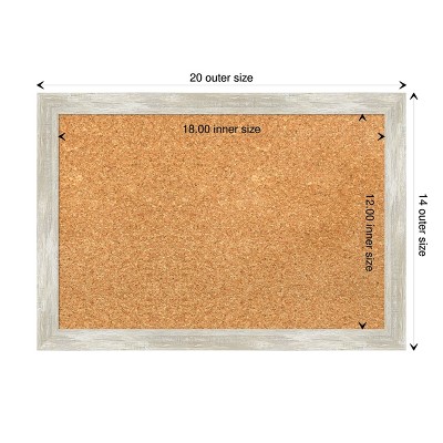 Natural Cork Board with Crackled Metallic Silver Frame