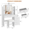 Modern Vanity Desk, Makeup Vanity Set with 6 Drawers and Shelves, Vanity with Vanity with Stool for Bedroom - 2 of 3
