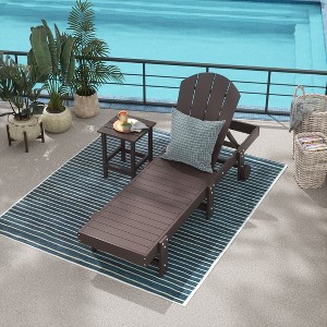 WestinTrends Malibu 2 Piece Adirondack Poly Reclining Chaise Lounge With Wheels - 1 of 4