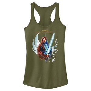 Juniors Womens Star Wars: Obi-Wan Kenobi Shattered Jedi Knight Kenobi Racerback Tank Top - 1 of 4