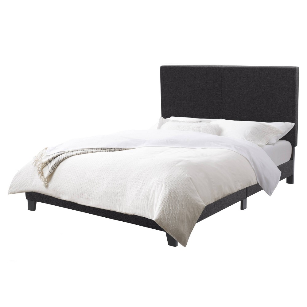 Photos - Bed Frame CorLiving Queen Juniper Fabric Upholstered Bed Charcoal  