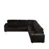 110" Oversized L-Shaped Corduroy Corner Sofa with USB & Type-C Port, Storage Armrest, Cup Holders, Deep Seat Sectional Couch for Living Room - 3 of 4