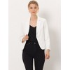 INSPIRE CHIC Women's Open Front Office Long Sleeve Lightweight Printed Floral Crop Suit Blazer - 3 of 4