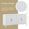 63" Modern Sideboard Buffet Cabinet with Wavy Slatted Doors, Large Storage for Dining Room-3irtyhousy - 3 of 4