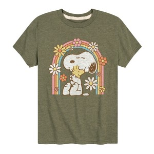 Boys' - Peanuts - Retro Flower Rainbow Short Sleeve Graphic T-Shirt - 1 of 4