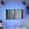 vidaXL LED Mirror Cabinet Smoked Oak Engineered Wood, Acrylic Medium - 4 of 4