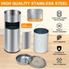 GustoWave 4.5 Gallon/17 L Trash Can, Garbage Can with Removable Inner Bucket, Stainless Steel Ashtray Metal Can, Waste Bin Container with Lid - 3 of 4