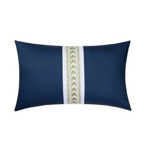 14"x23" Dee Ocleppo Chevron Breakfast Rectangle Throw Pillow Navy Blue - 1 of 4