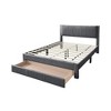 Royal Hampton Queen Size Bed w Storage Drawer, Charcoal Gray Corduroy Upholstery - 3 of 4