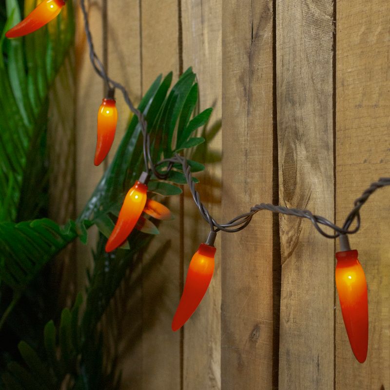 Northlight 35-Count Orange Chili Pepper Patio String Light Set, 22.5ft Brown Wire, 2 of 5