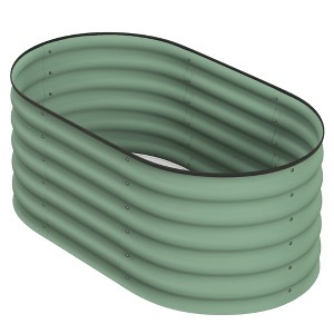 3.4' x 2' x 1.4' Galvanized Raised Garden Bed Kit, Metal Planter Box with Safety Edging - 1 of 4