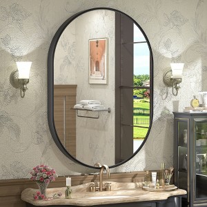 Apmir Oval High-Strength Tempered Glass and Aluminum Alloy Framed French Cleat Mounted Wall Decor Bathroom Vanity Mirror with 5-Year Warranty - 1 of 4