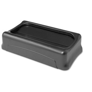 Rubbermaid Commercial Swing Top Lid for Slim Jim Waste Containers 11 3/8 x 20 3/8 Plastic Black - 1 of 3