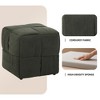 VASIP Brown Corduroy Square Ottoman Footrest, Soft and Comfortable Woven Design Stool for Living Room - 4 of 4