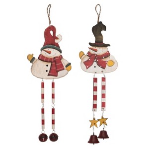 Transpac Plywood Snowman Wall Decor w/Dangle Legs Set of 2 Christmas Home Decorations - 1 of 1
